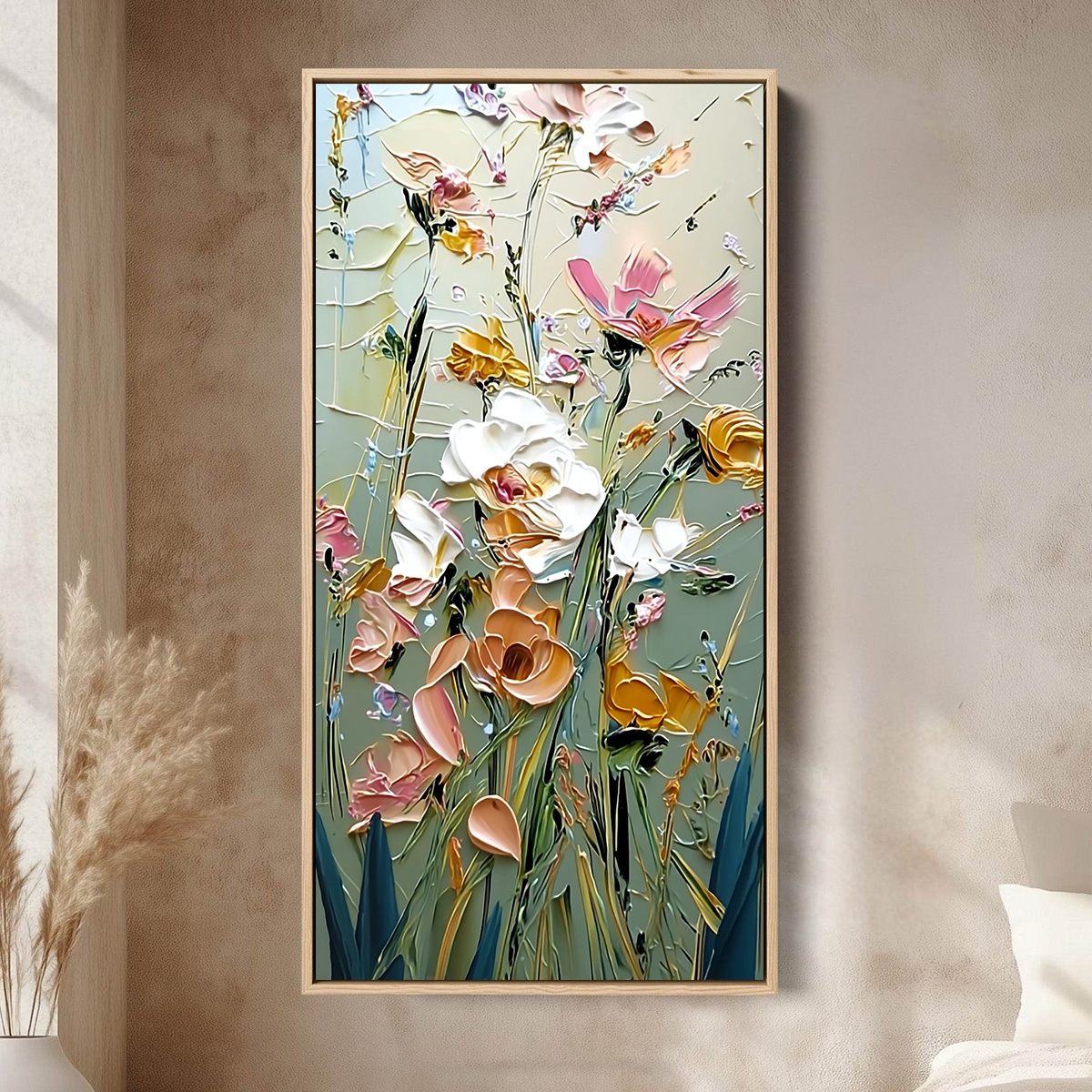 Garden Whispers – Flower Garden Impasto Painting, view 2