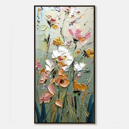 Garden Whispers – Flower Garden Impasto Painting, view 1