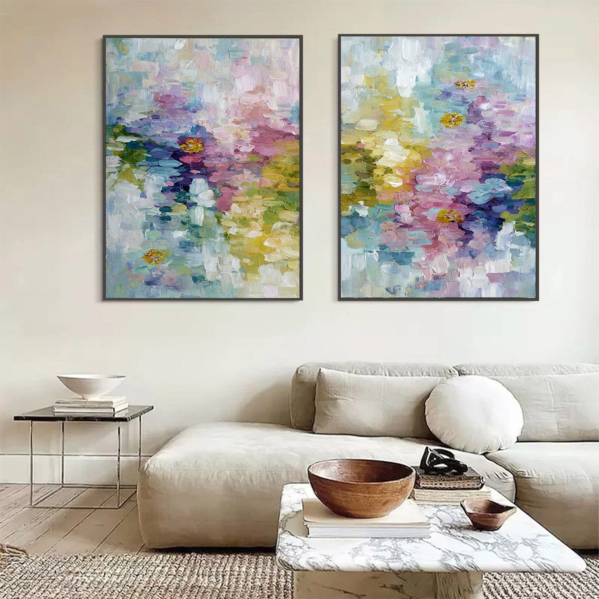 Colorful Abstract Flower Garden Impasto Painting – Garden Reverie