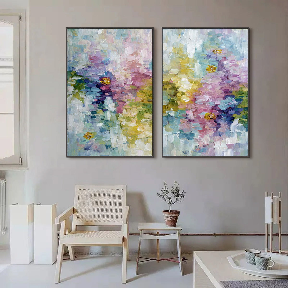 Garden Reverie – Flower Garden Impasto Painting, view 2