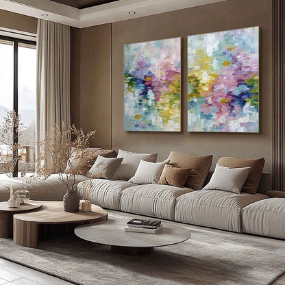 Colorful Abstract Flower Garden Impasto Painting – Garden Reverie