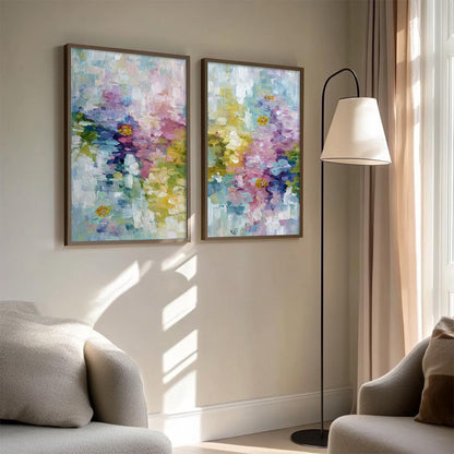 Colorful Abstract Flower Garden Impasto Painting – Garden Reverie