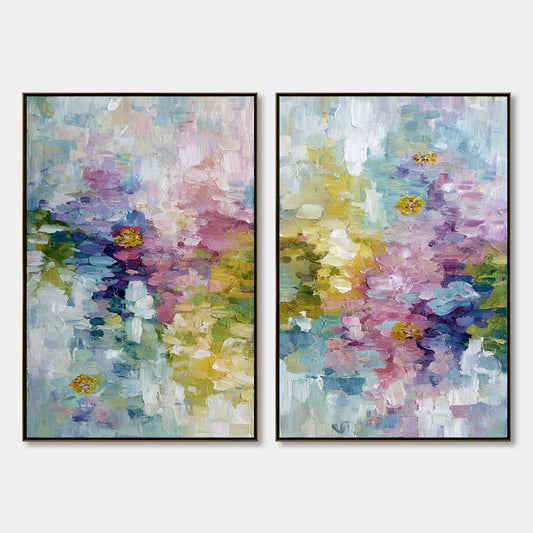 Garden Reverie – Flower Garden Impasto Painting, view 1