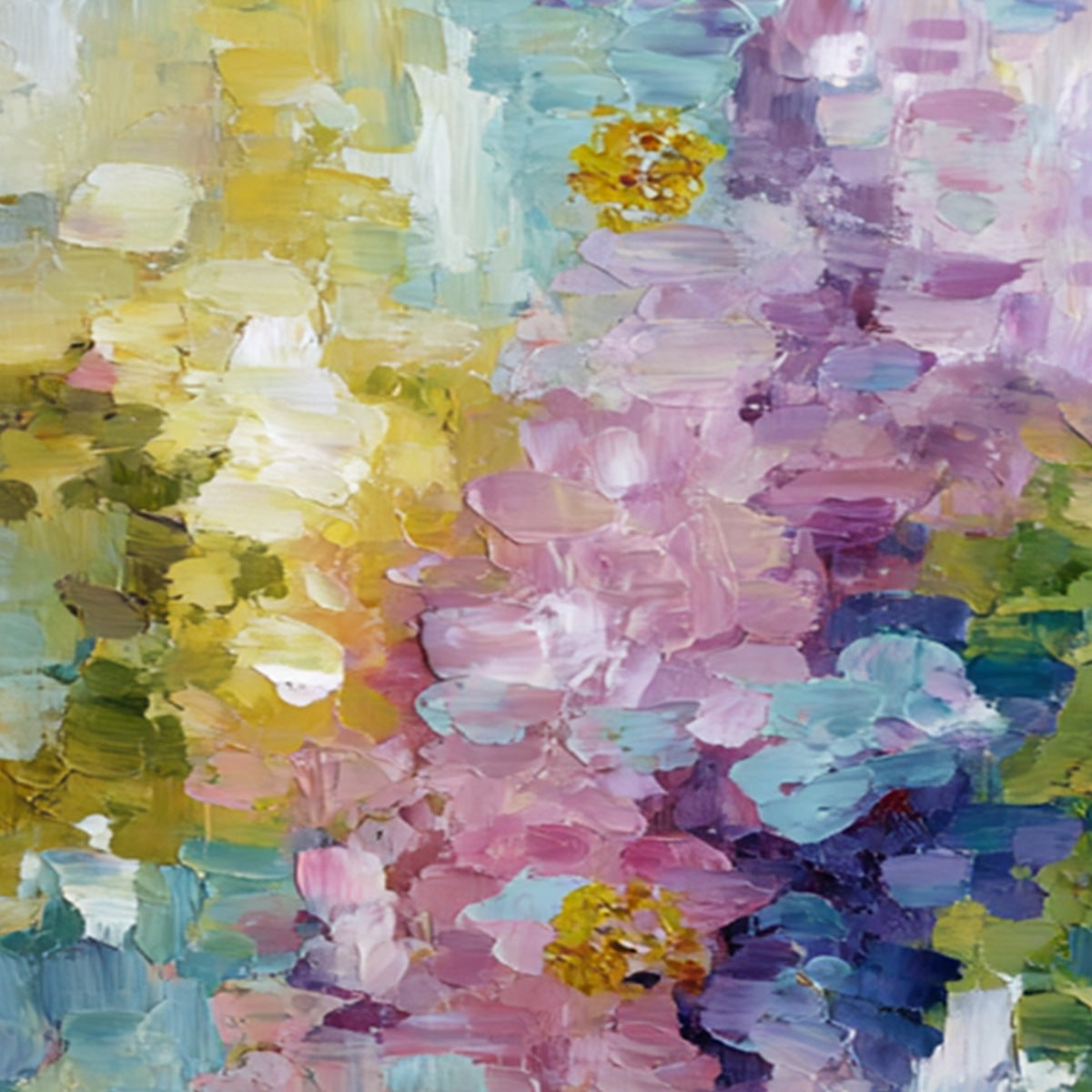 Garden Reverie – Flower Garden Impasto Painting, view 5