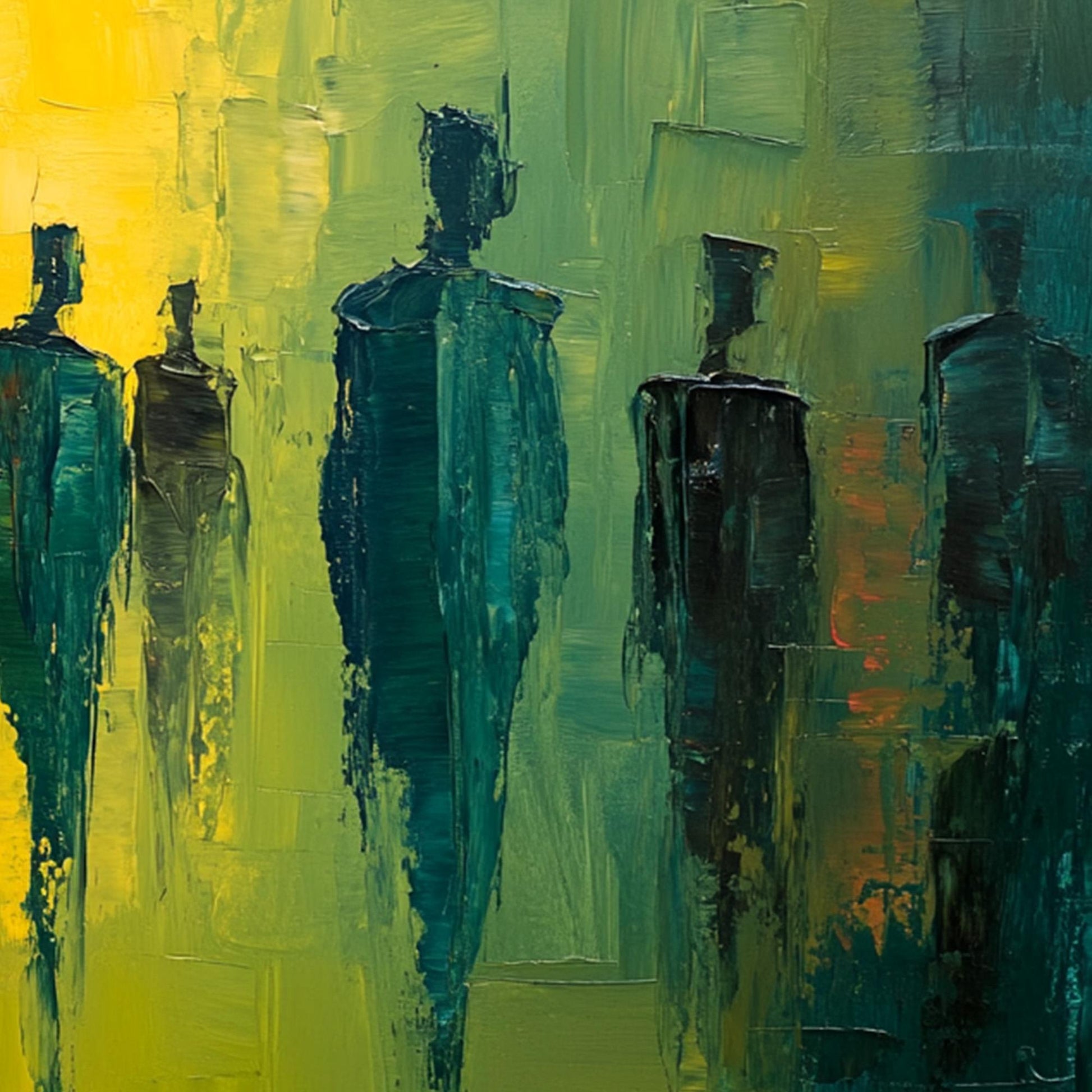 Gathering Light – Figurative Palette Knife Oil Painting, view 4
