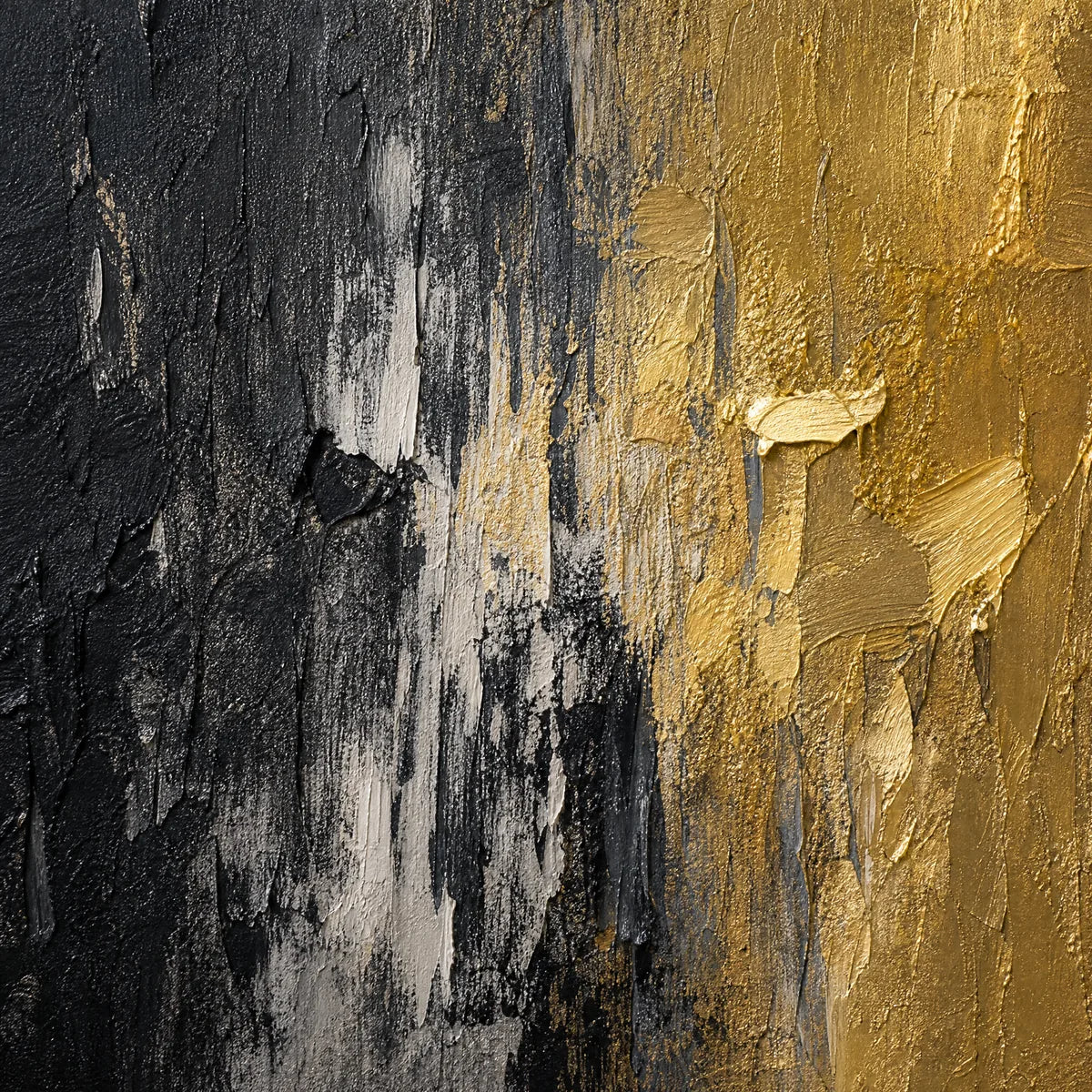 Gilded Night – Wabi-Sabi Abstract Oil Painting, view 3