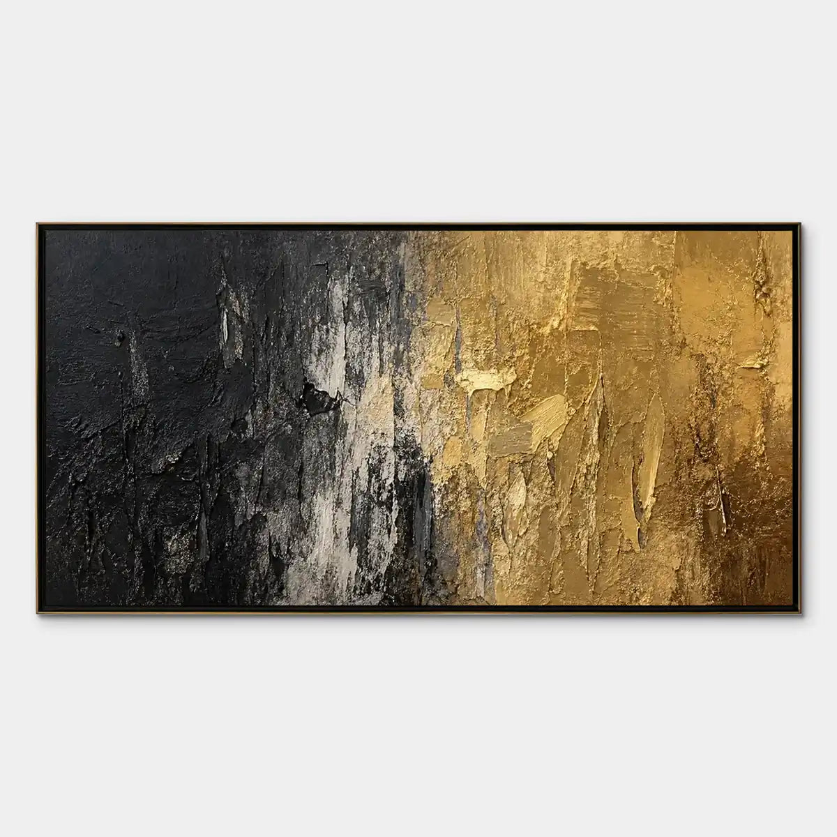 Gilded Night – Wabi-Sabi Abstract Oil Painting, view 1