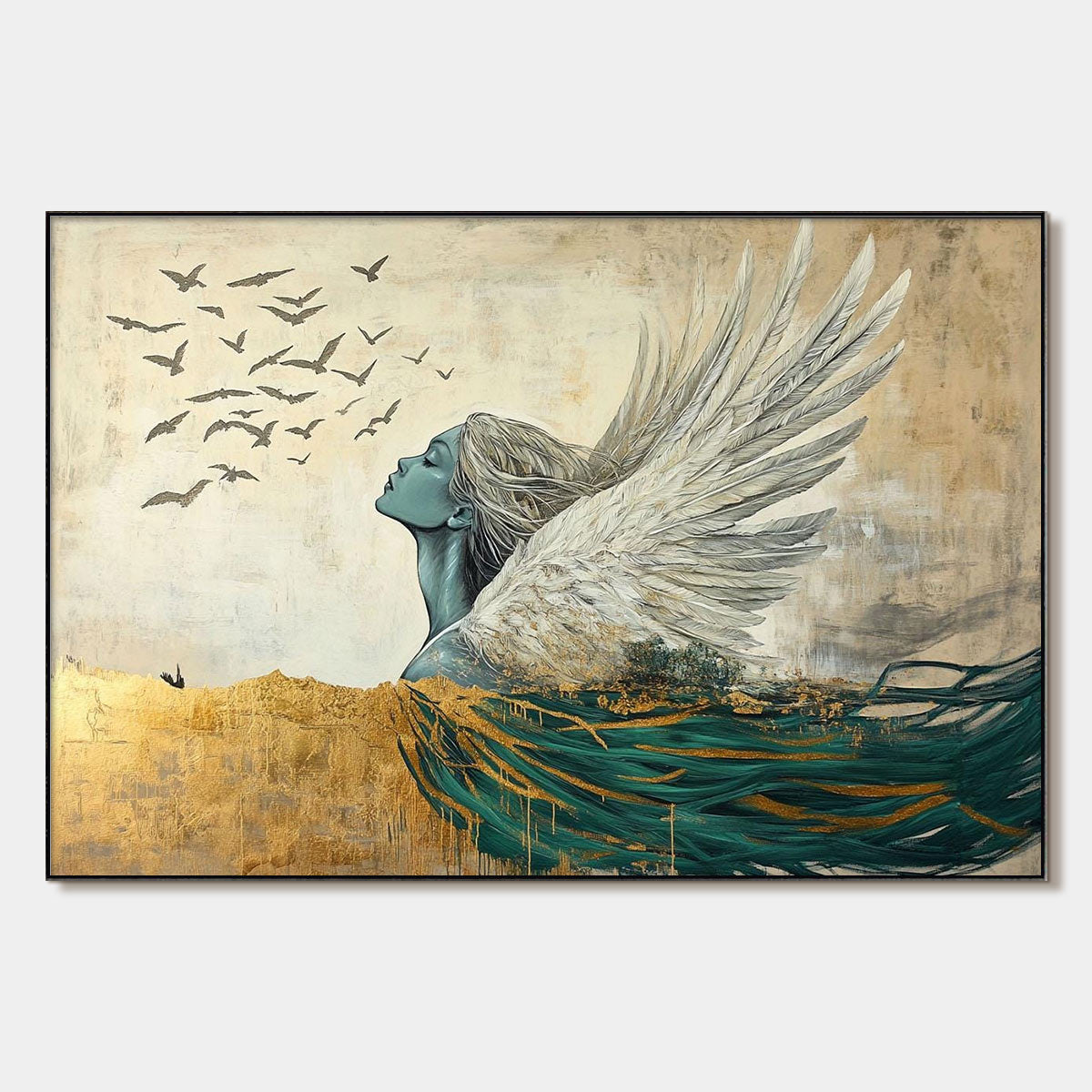 Golden Ascension – Figurative Oil Painting, view 1