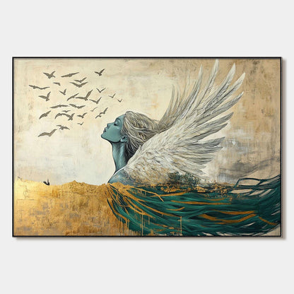 Golden Ascension – Figurative Oil Painting, view 1