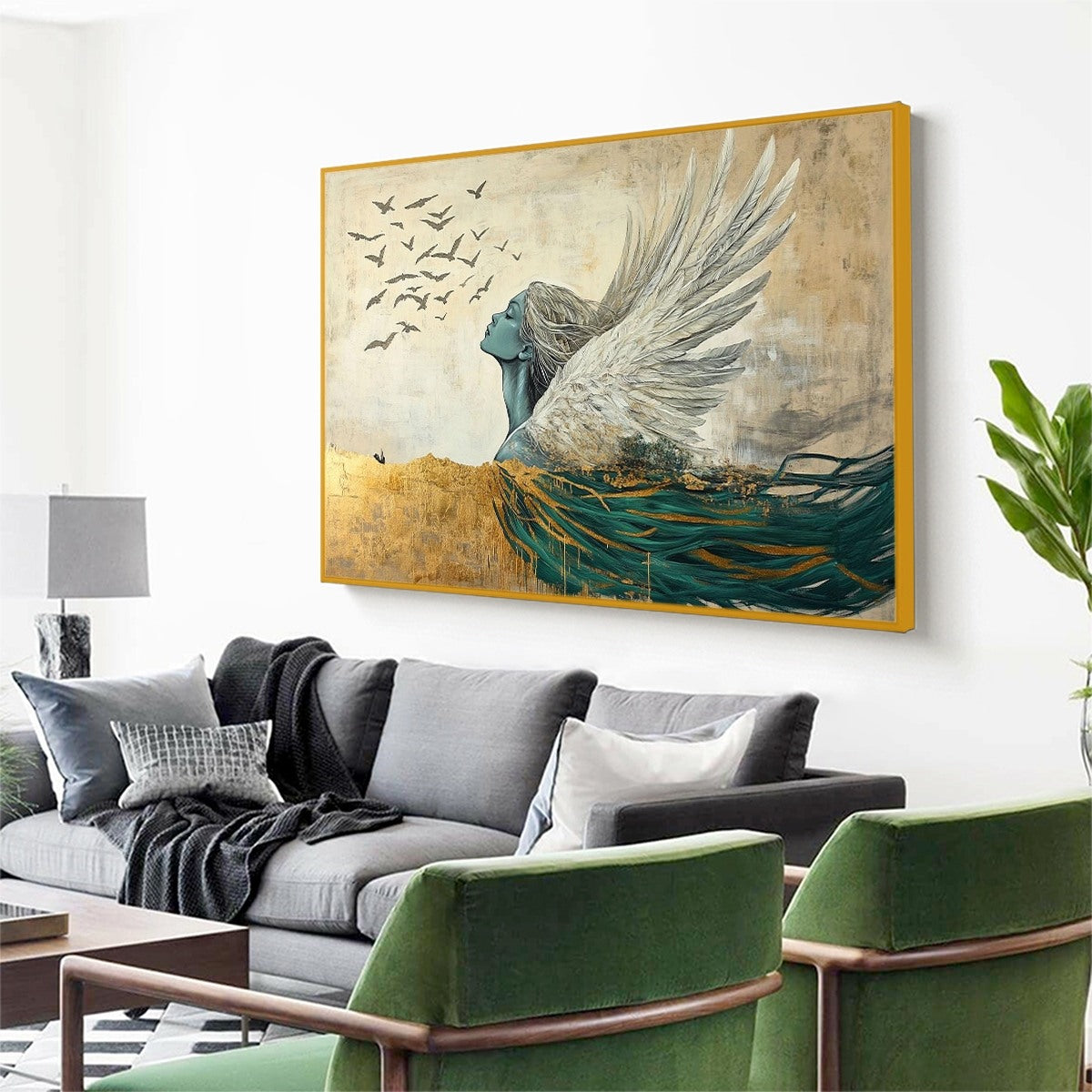 Golden Ascension – Figurative Oil Painting, view 5