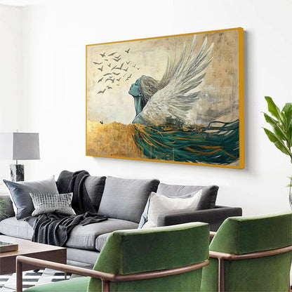 Golden Ascension – Figurative Oil Painting, view 5