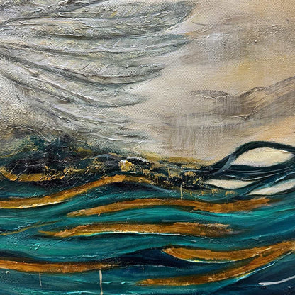 Golden Ascension – Figurative Oil Painting, view 4