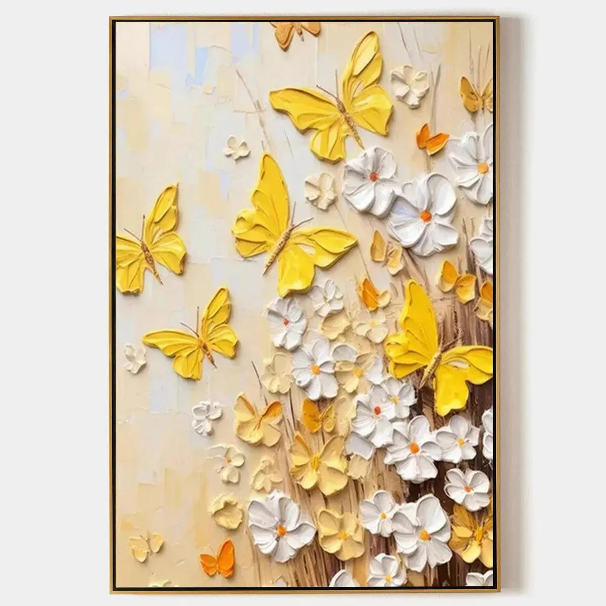 Golden Butterflies – Butterfly Impasto Painting, view 1