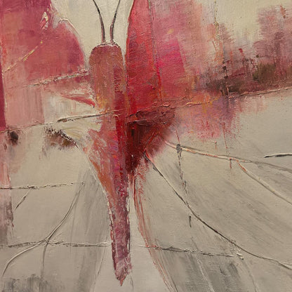 Gold and Pink Butterfly Oil Painting – Golden Butterfly