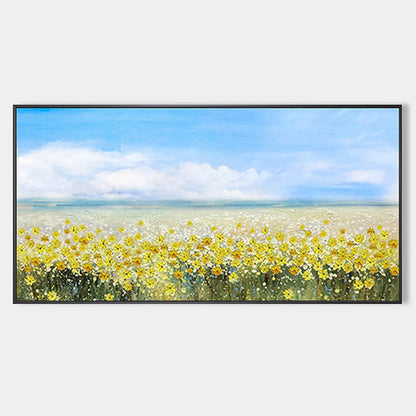 Golden Hour Bloom – Wildflower Oil Painting, view 1