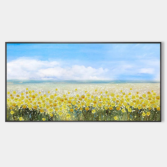 Golden Hour Bloom – Wildflower Oil Painting, view 1
