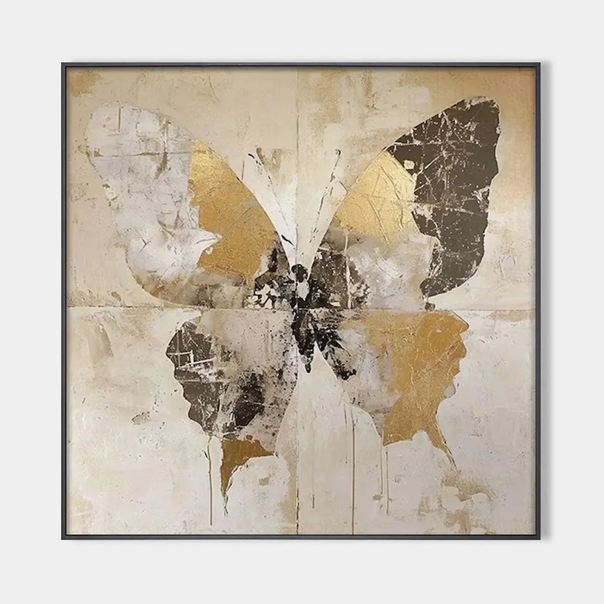 Golden Monarch – Butterfly Textured Oil Painting, view 1