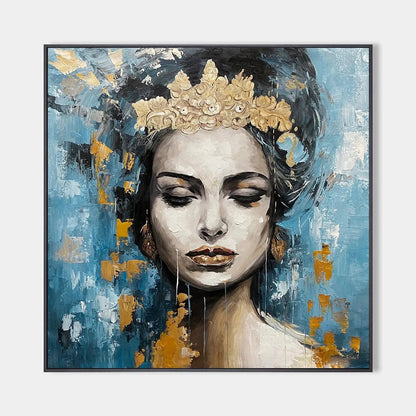 Golden Muse – Figurative Oil Painting, view 1
