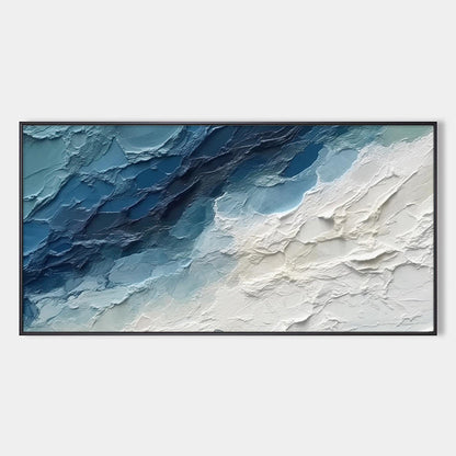 Golden Surge hand-painted gold and ivory textured sunset seascape painting rolled canvas option