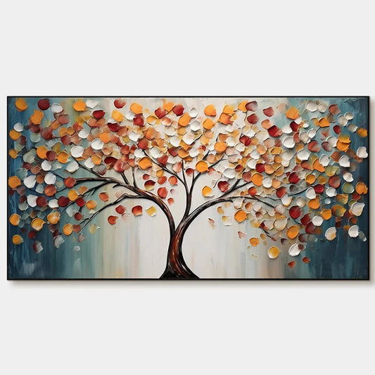 Golden Tree of Life hand-painted gold and ivory textured tree of life painting rolled canvas option
