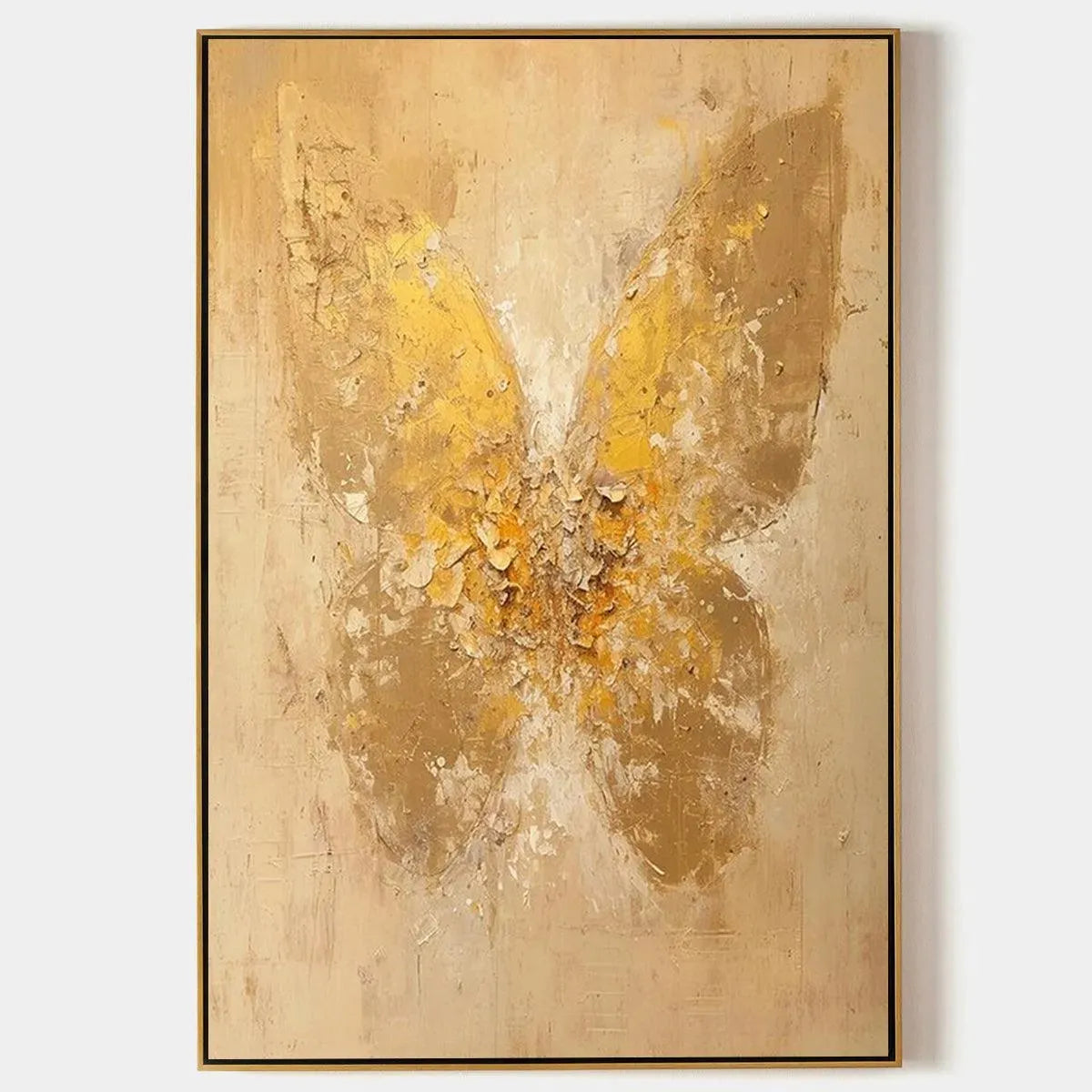 Golden Wings – Butterfly Textured Oil Painting, view 1