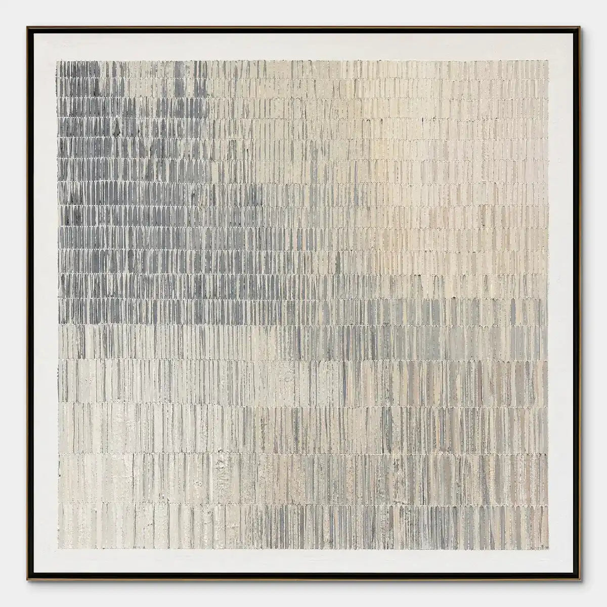 Grey Line Calm – Wabi-Sabi Abstract Oil Painting, view 1