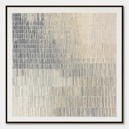 Grey Line Calm – Wabi-Sabi Abstract Oil Painting, view 1