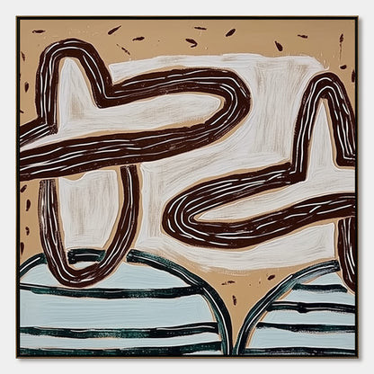 Grounded Flow – Wabi-Sabi Figurative Oil Painting, view 1