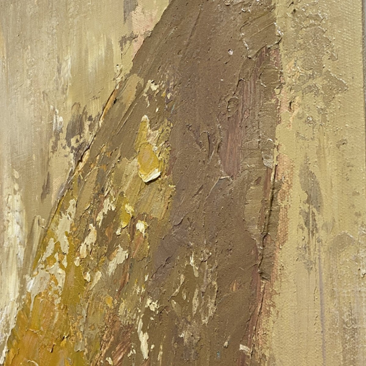 Gold and Beige Butterfly Textured Oil Painting – Golden Wings