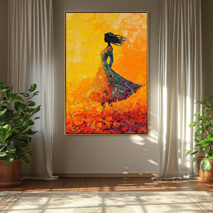 Golden Hour Grace – Figurative Impasto Oil Painting, view 2