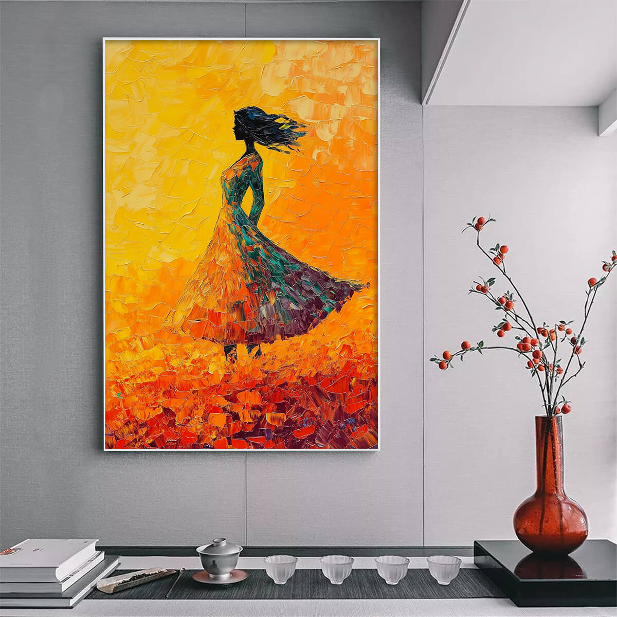 Golden Hour Grace – Figurative Impasto Oil Painting, view 4