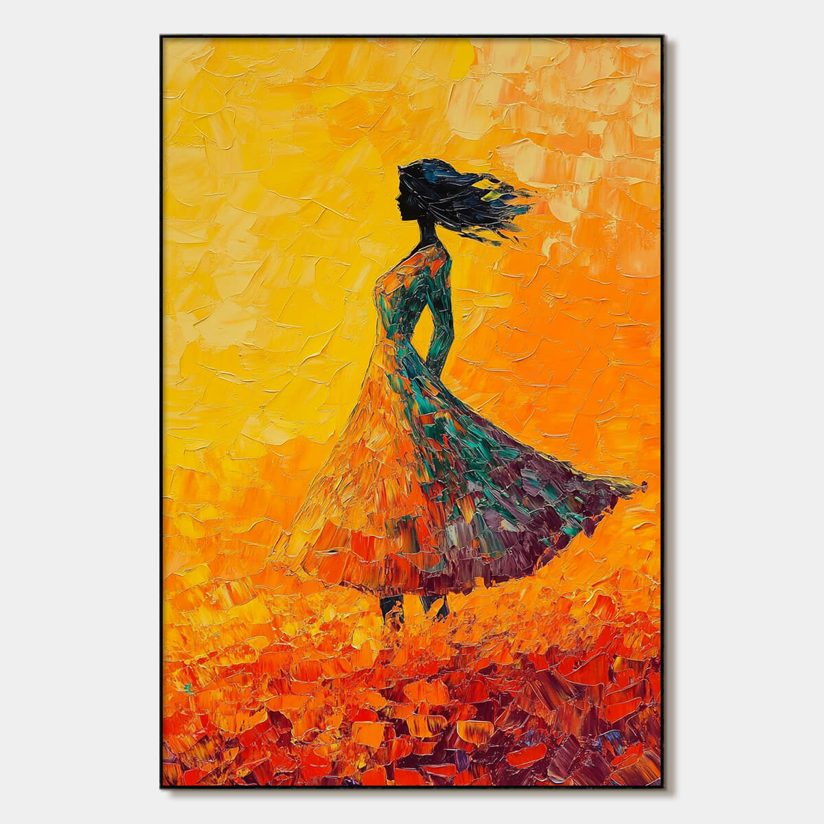 Golden Hour Grace – Figurative Impasto Oil Painting, view 1