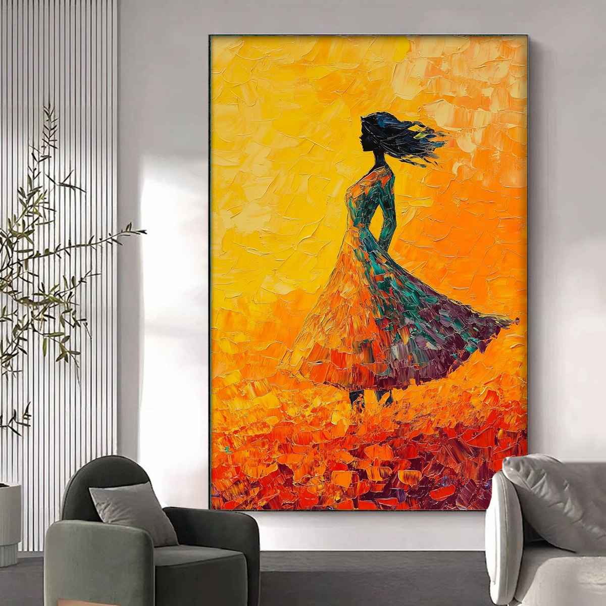 Golden Hour Grace – Figurative Impasto Oil Painting, view 5