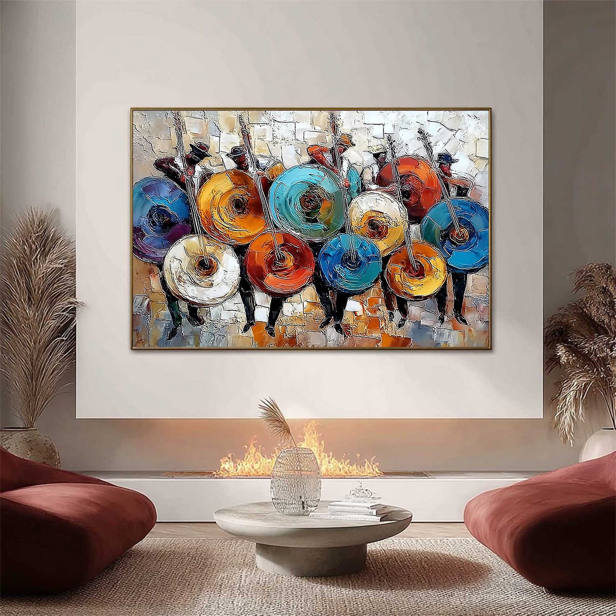 Harmony In Hues – Figurative Palette Knife Oil Painting, view 2