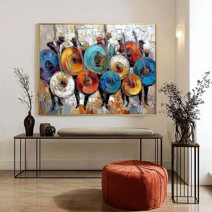Harmony In Hues – Figurative Palette Knife Oil Painting, view 4