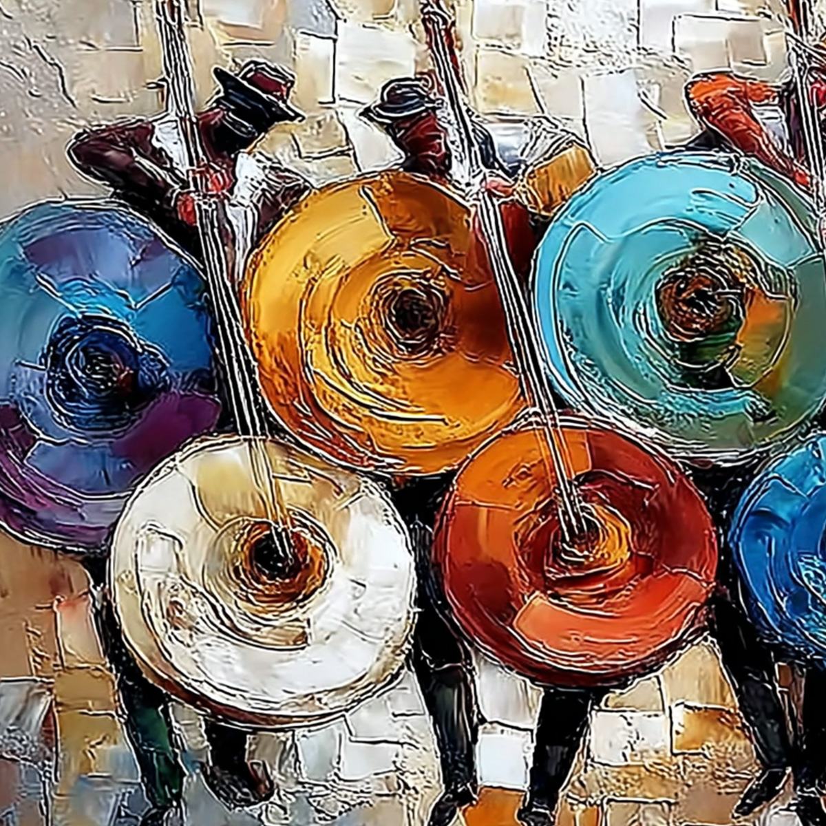 Harmony In Hues – Figurative Palette Knife Oil Painting, view 3