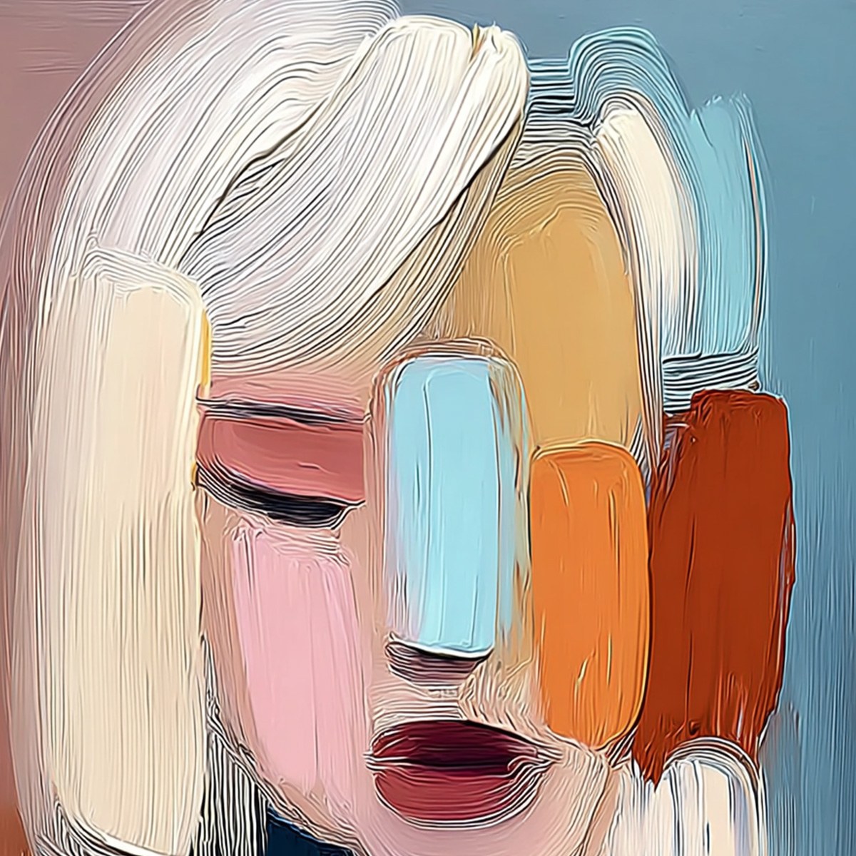 Inner Gaze – Figurative Impasto Oil Painting, view 3