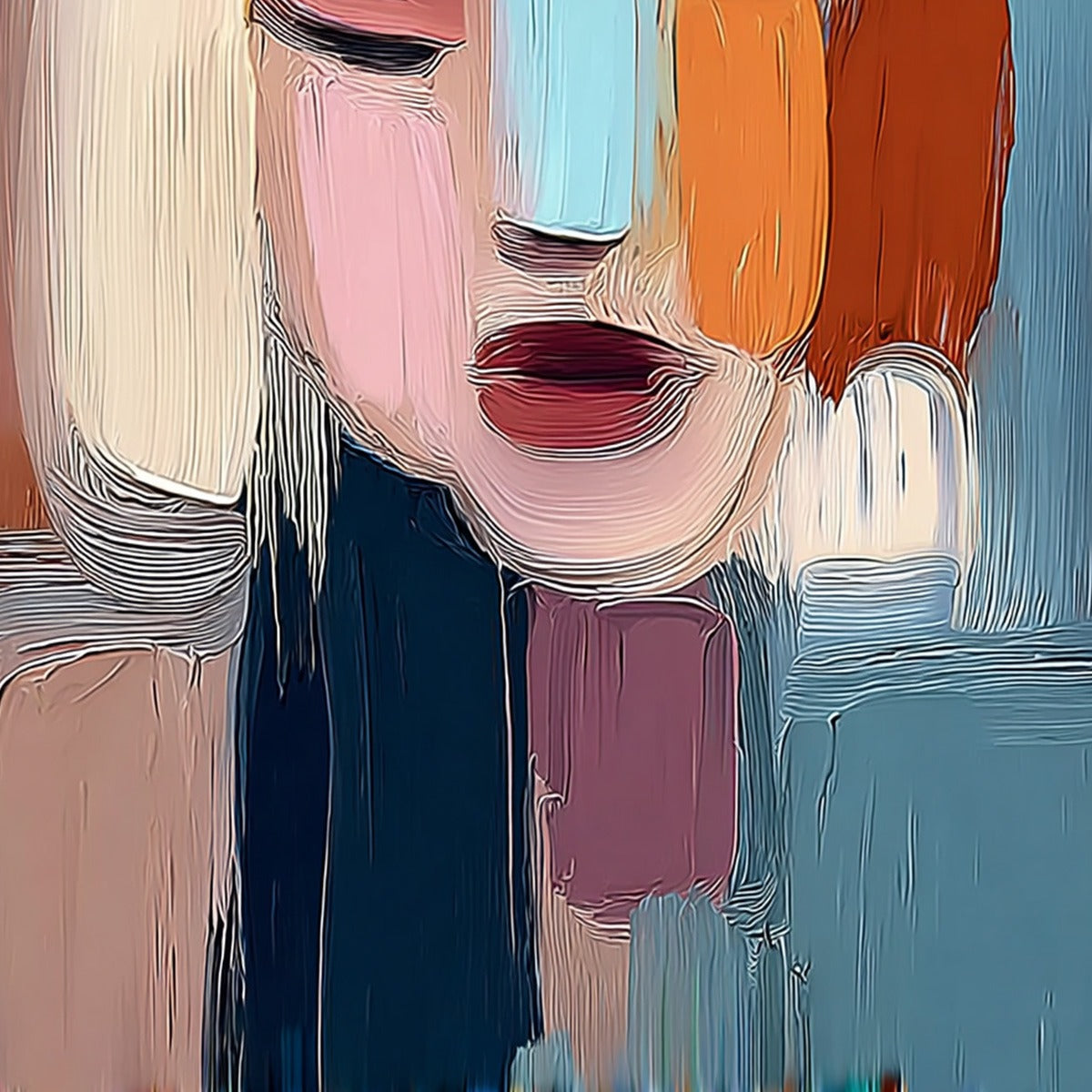 Inner Gaze – Figurative Impasto Oil Painting, view 5