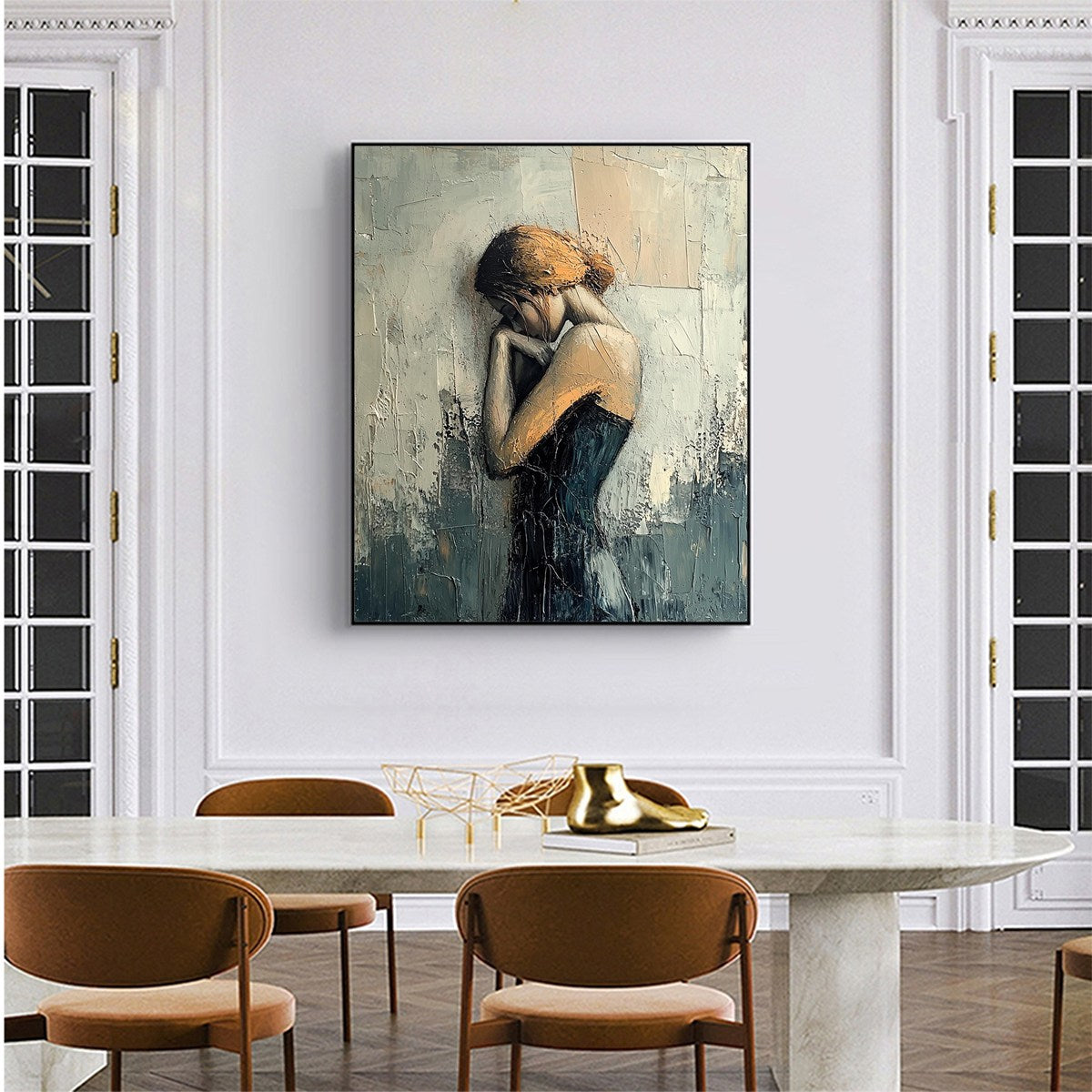 Inner Reflections – Figurative Textured Oil Painting, view 2