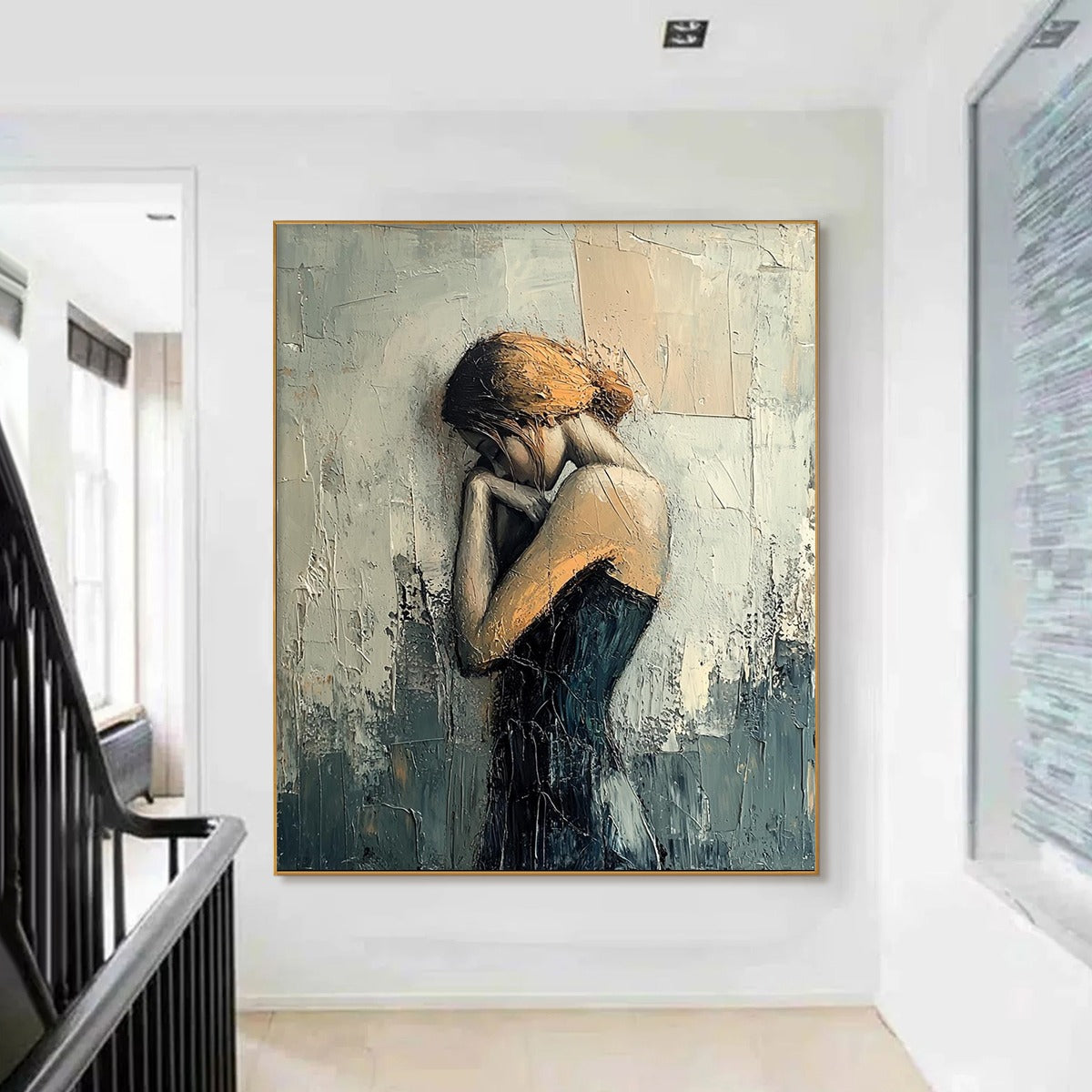 Inner Reflections – Figurative Textured Oil Painting, view 5