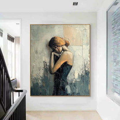 Inner Reflections – Figurative Textured Oil Painting, view 5