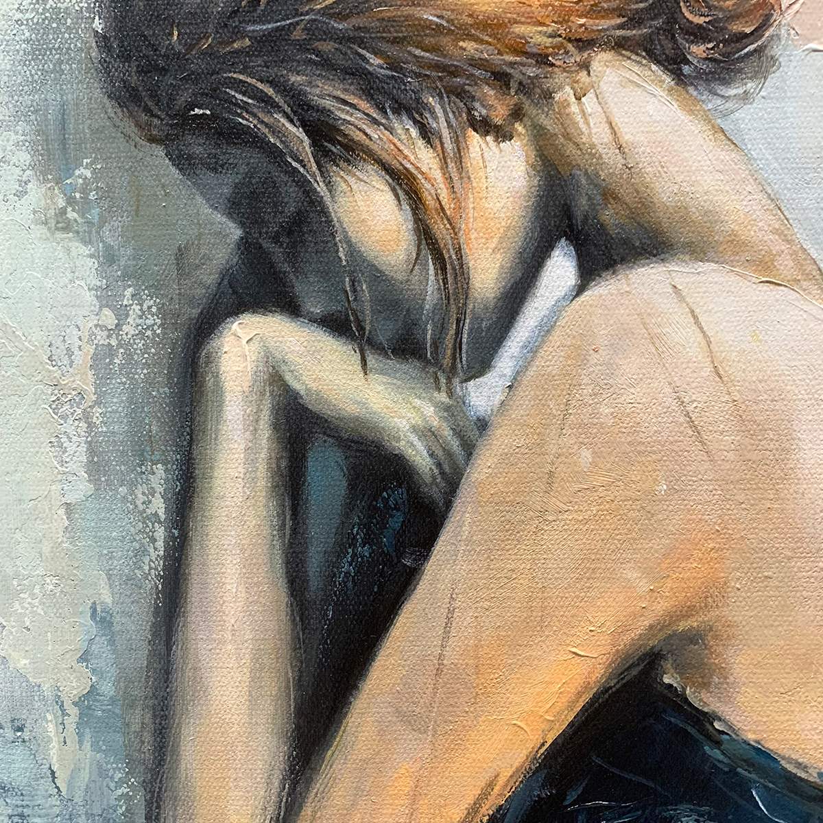 Inner Reflections – Figurative Textured Oil Painting, view 4