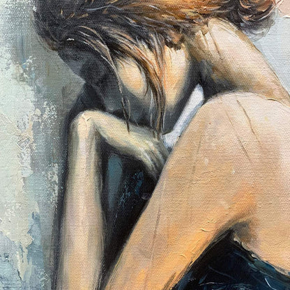 Inner Reflections – Figurative Textured Oil Painting, view 4