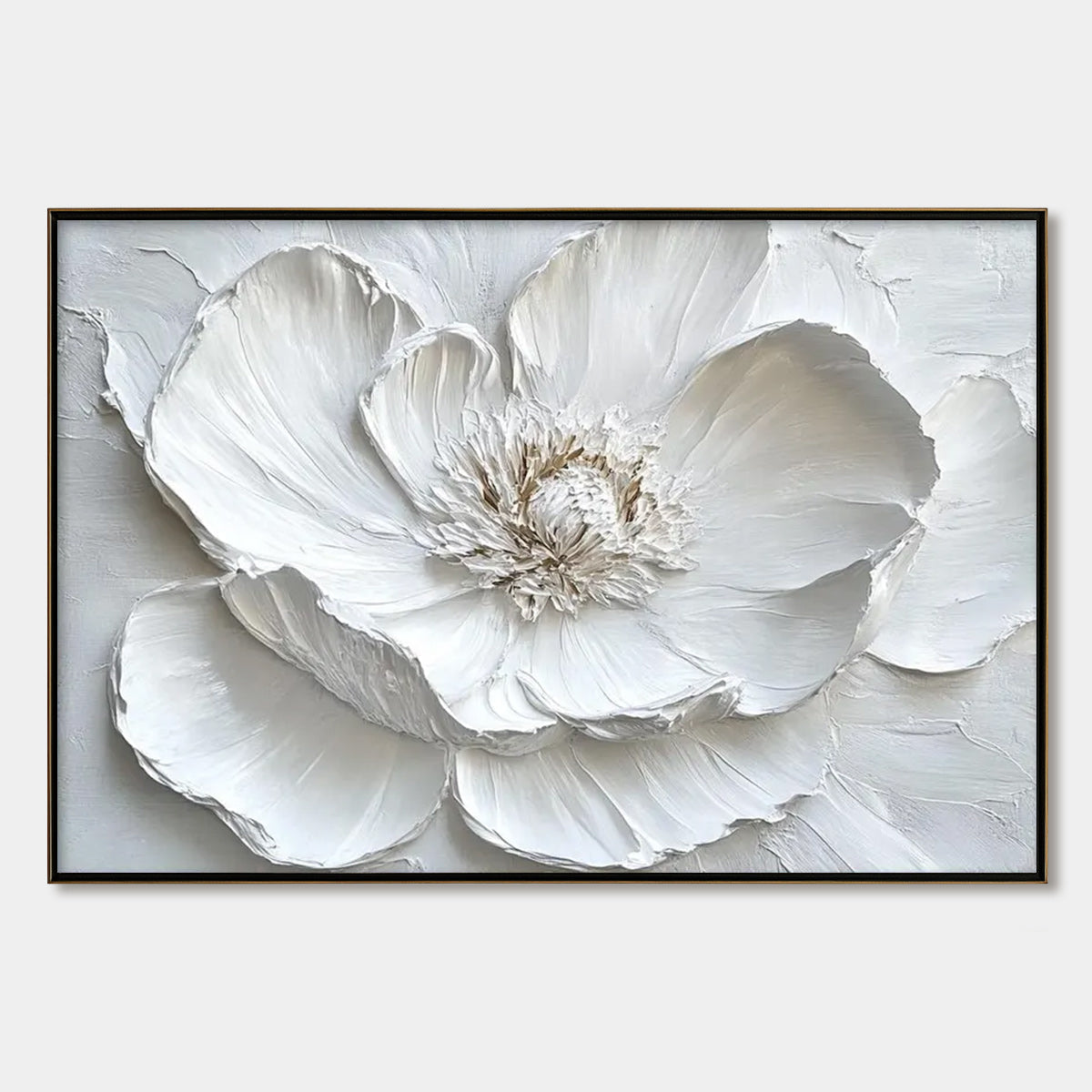 Ivory Bloom – Minimalist Floral Oil Painting, view 1