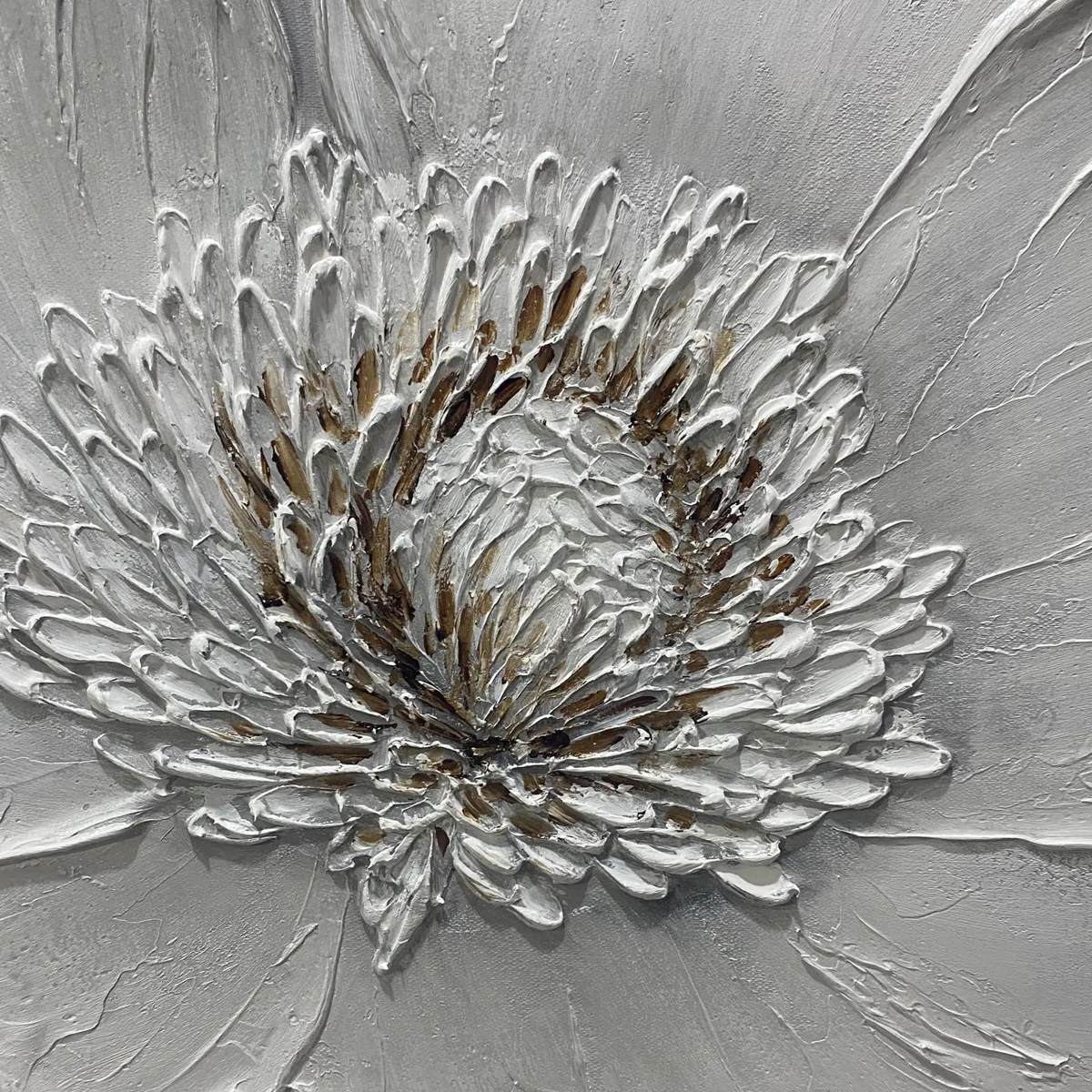 Ivory Bloom – Minimalist Floral Oil Painting, view 5