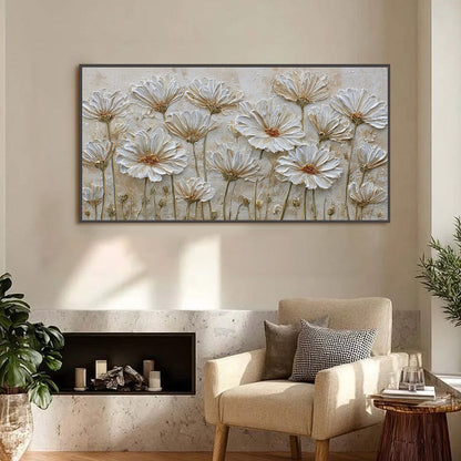 Ivory Bloom – Wabi-Sabi Floral Impasto Painting, view 2