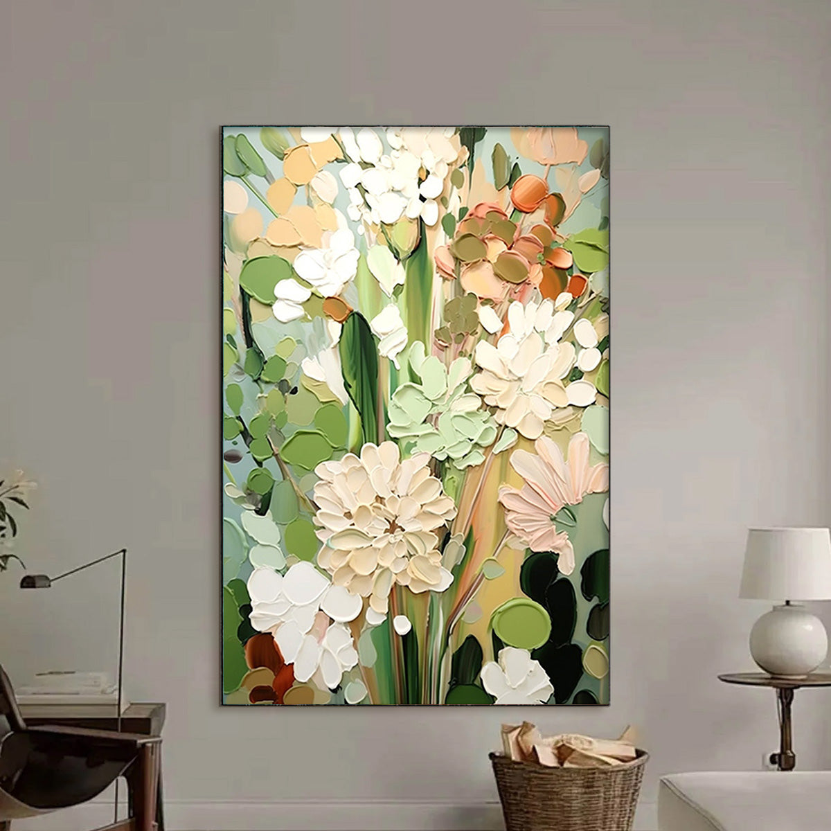 Serene Blossoms – Impressionist Floral Oil Painting, view 5