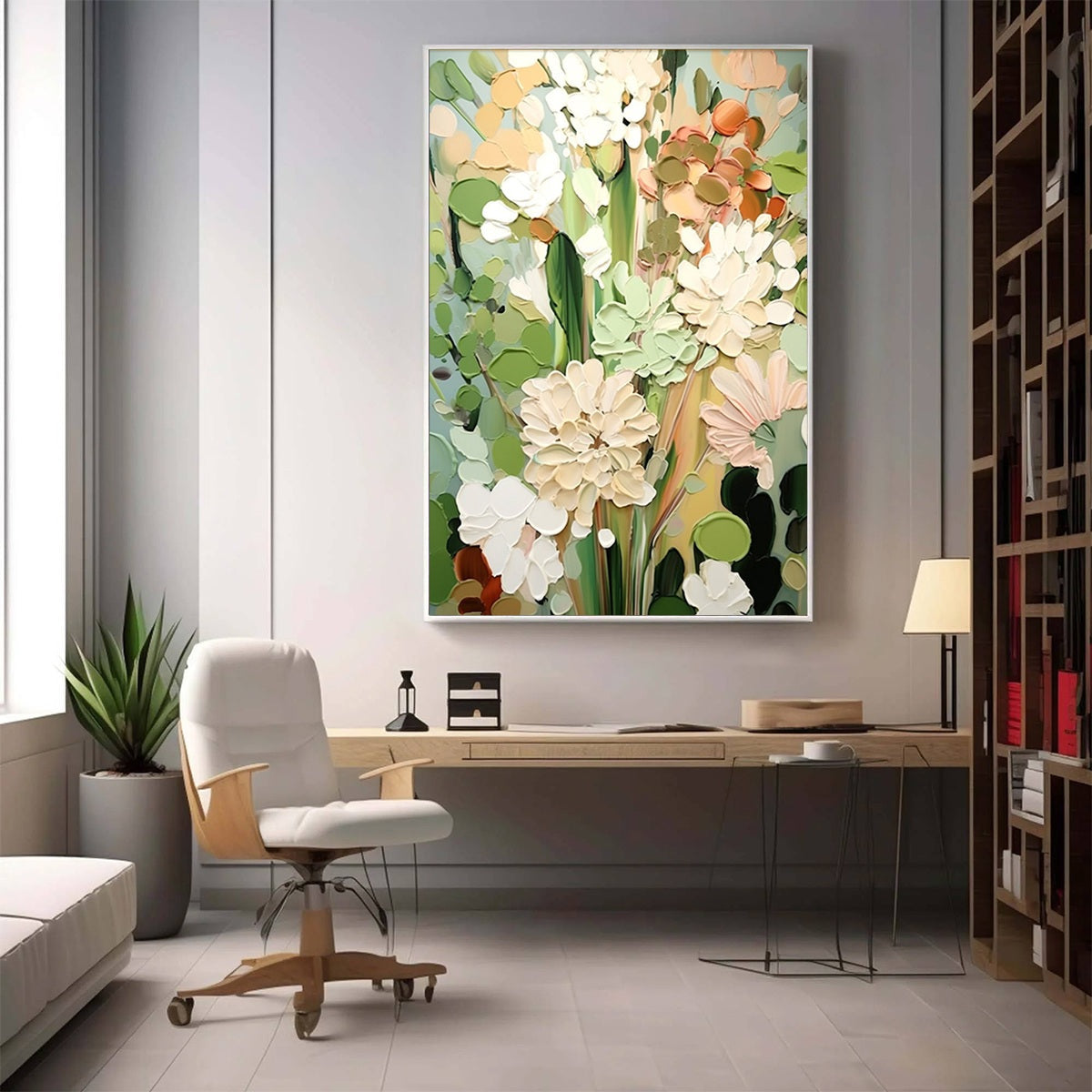Impressionist Floral Oil Painting – Serene Blossoms