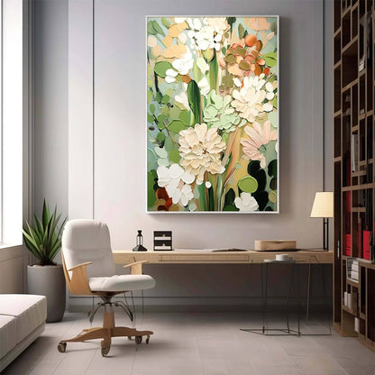 Impressionist Floral Oil Painting – Serene Blossoms