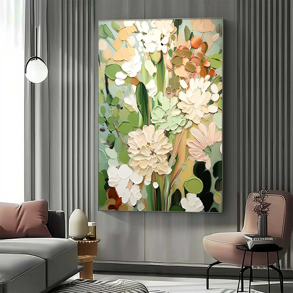 Impressionist Floral Oil Painting – Serene Blossoms